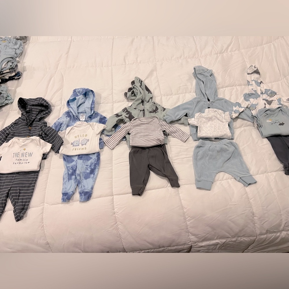 Lot of 5 3-Piece Baby Boy Newborn Outfits
